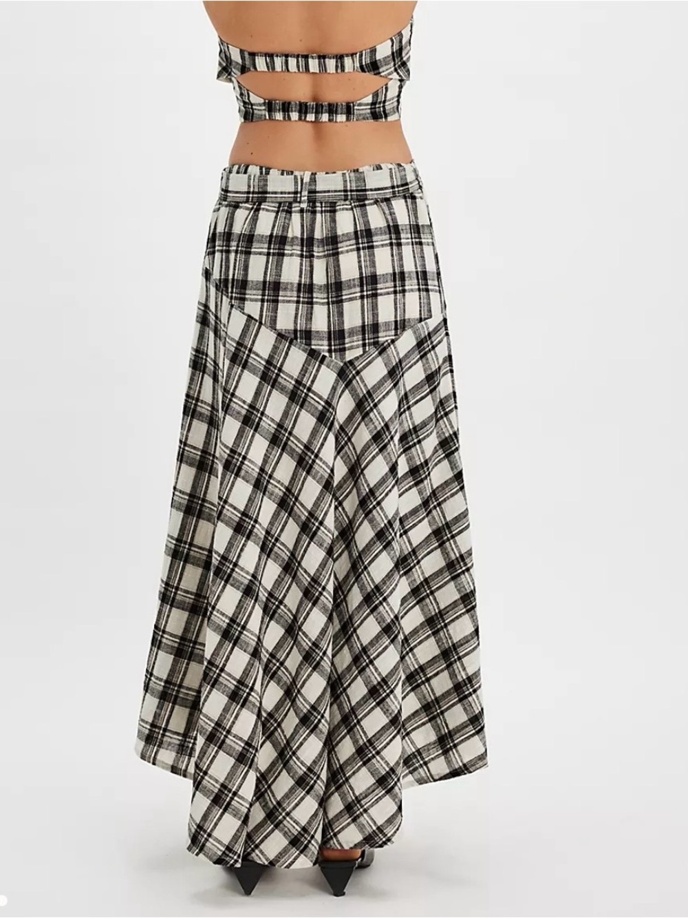 Free People After You Skirt in Black/Ivory Plaid Size S. NWOT - Picture 3 of 8